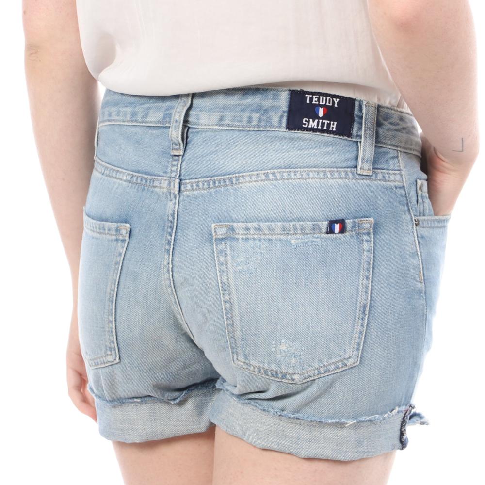 Teddy Smith Shorts Bleu Clair Femme Teddy Smith Sister Short