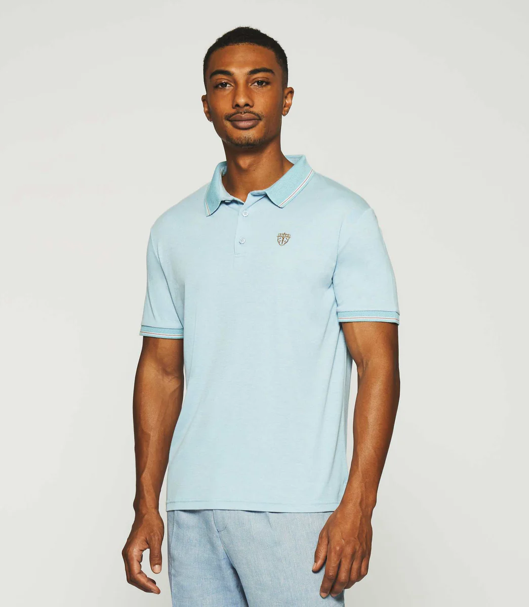 Polo avec broderie bleu ciel GUYOT