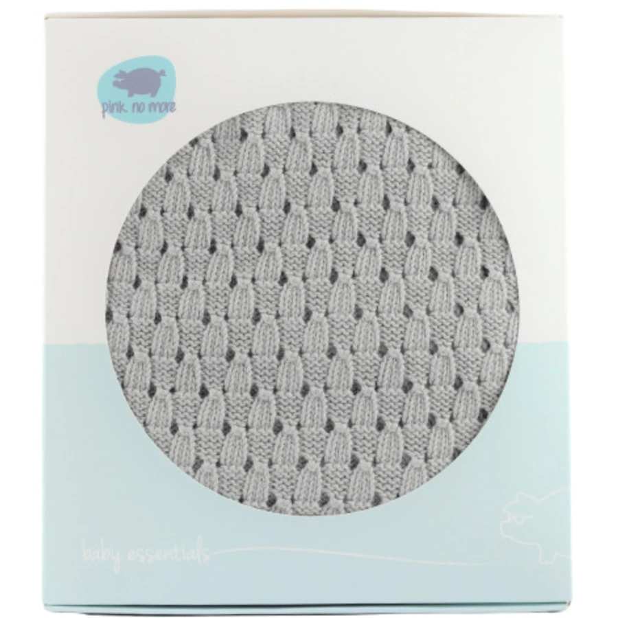 Pink No More Leichte Strickdecke   80x100 cm GRAU