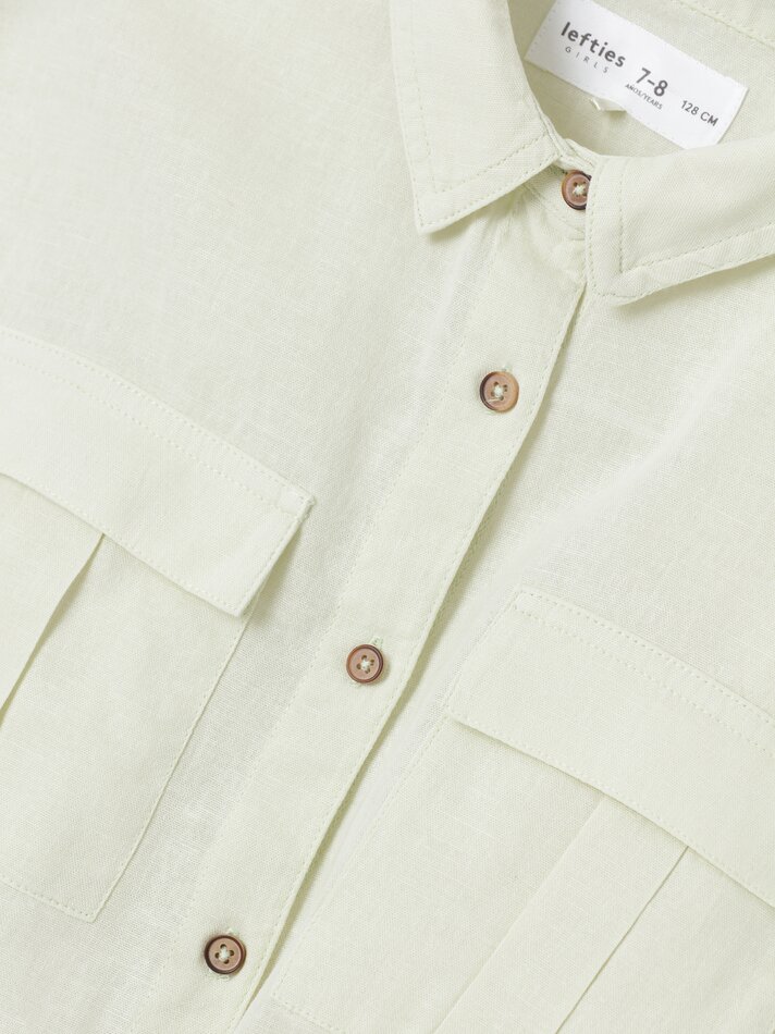 Camisa rústica de manga curta - Verde claro