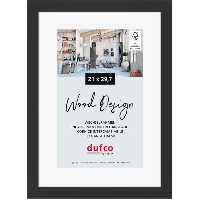 Dufco Bilderrahmen Toronto, 21 x 29.7 cm , schwarz