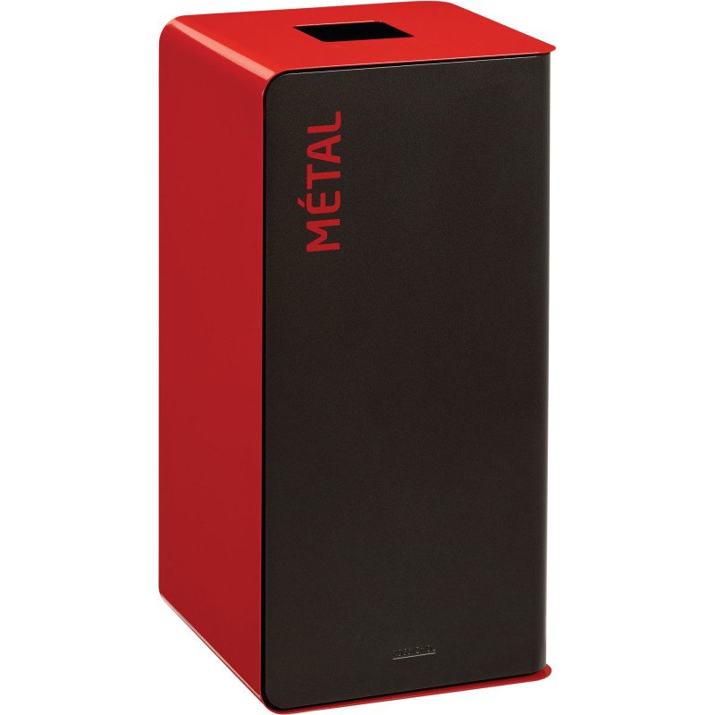 Borne de tri 40 L sans serrure Cubatri Rossignol rouge - Tri métal