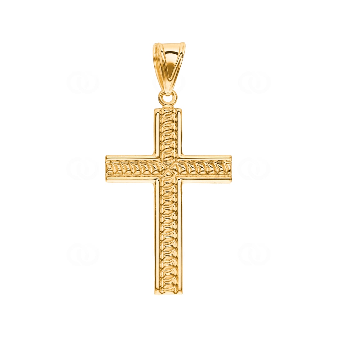 Anhänger 750/18 K Gelbgold Kreuz mit Jesus 50 x 30mm
