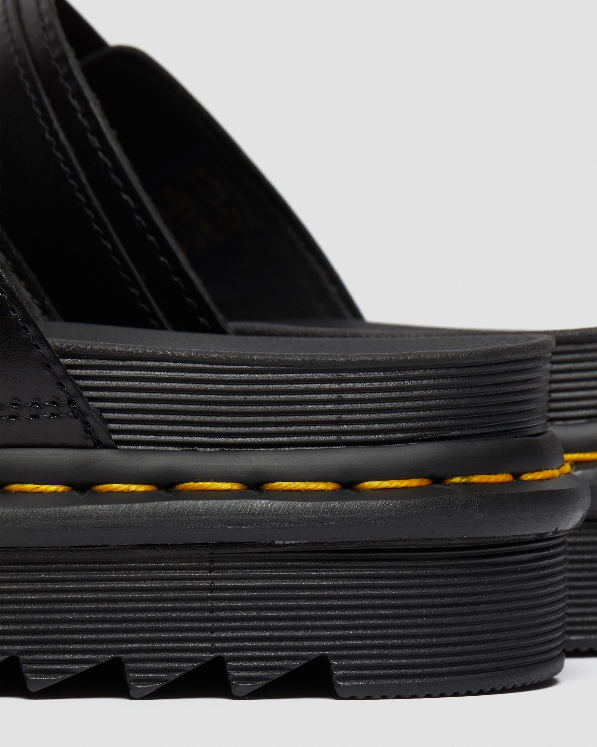 Myles Brando Leather Buckle Slide Sandals