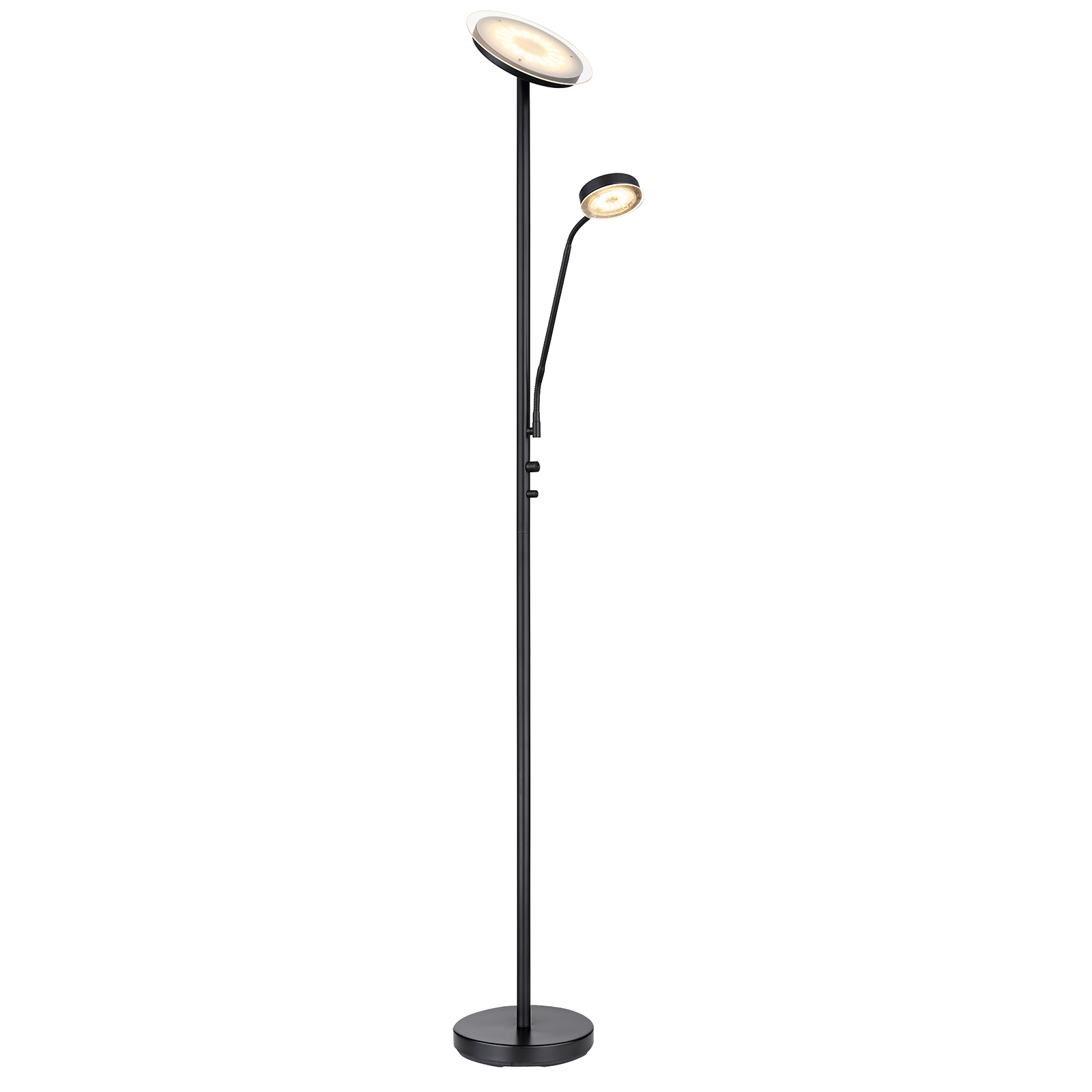 LED-Deckenfluter - schwarz - mit Flexarm