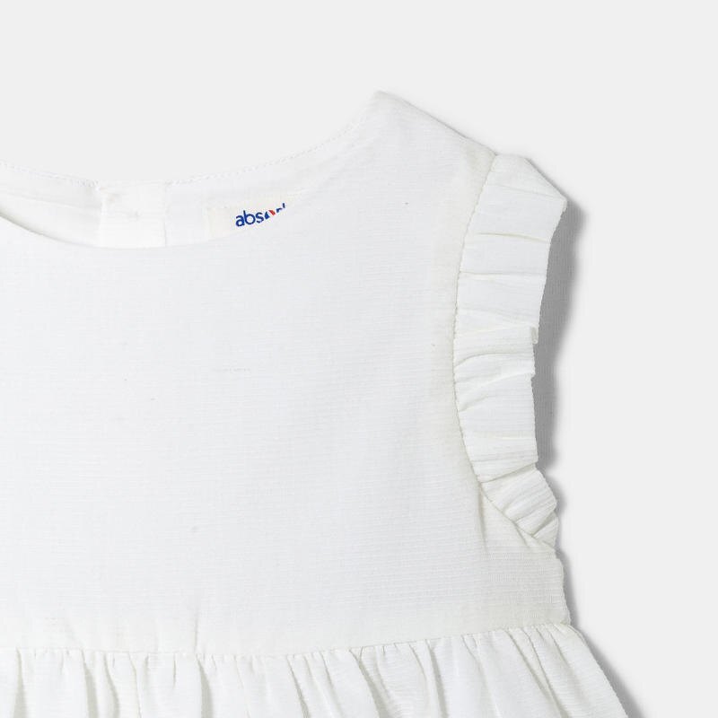 Robe de cérémonie coton ottoman blanc bébé fille Blanc