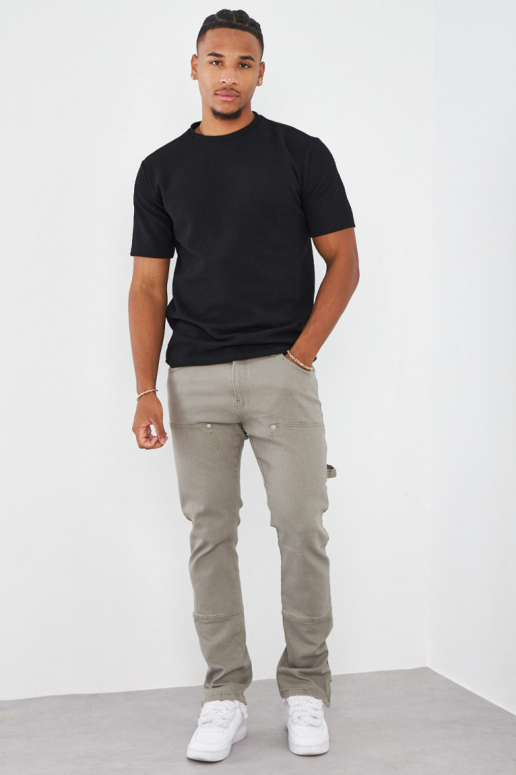 T-shirt noir texturé