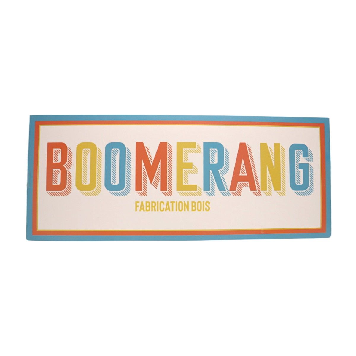 Boomerang orange en bois Mercredi et Patati