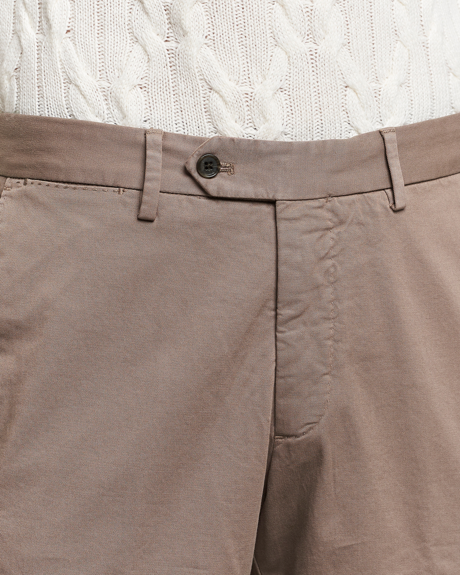Oscar Jacobson Danwick Cotton Trousers Light Brown