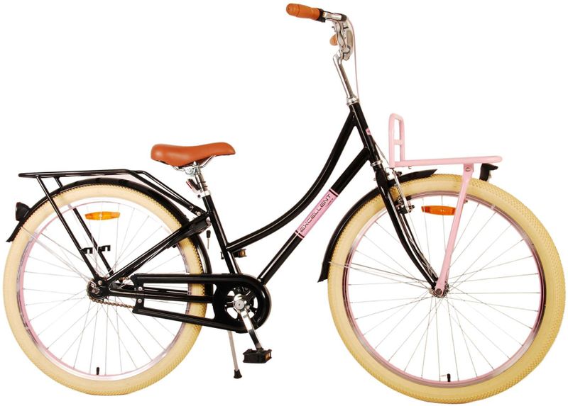 Volare - Excellent - Kinderfiets - Zwart - Handrem en Terugtraprem