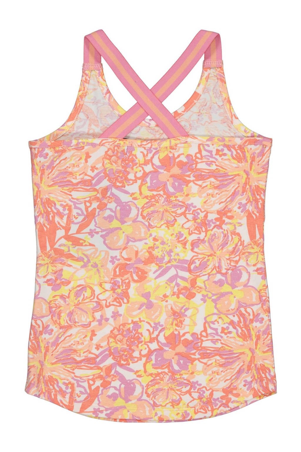 Quapi gebloemde singlet BODIEN roze/oranje/geel