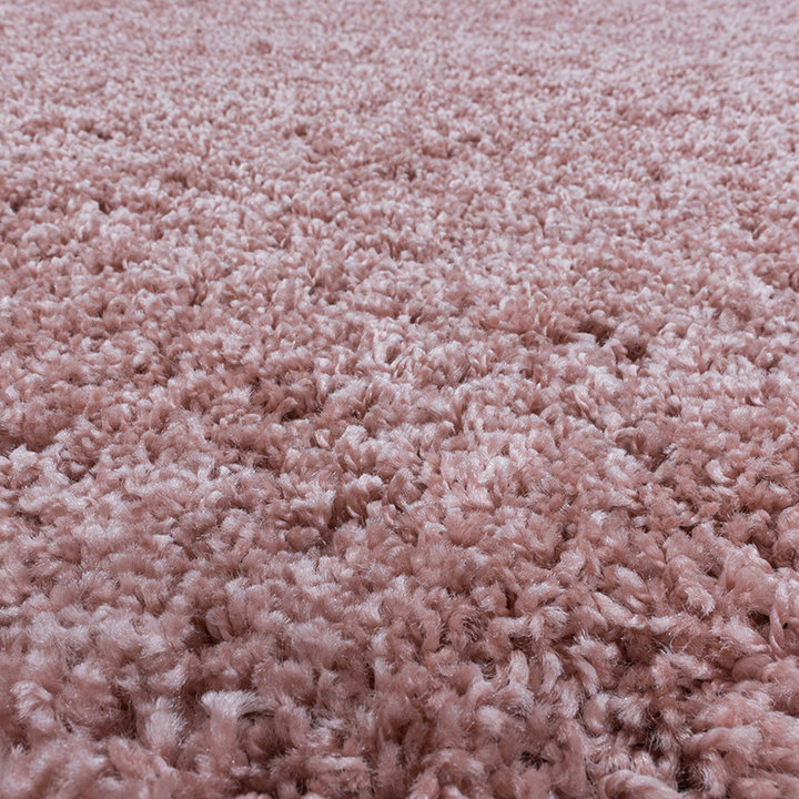 Rond hoogpolig vloerkleed - Softy Roze | Lekker warm