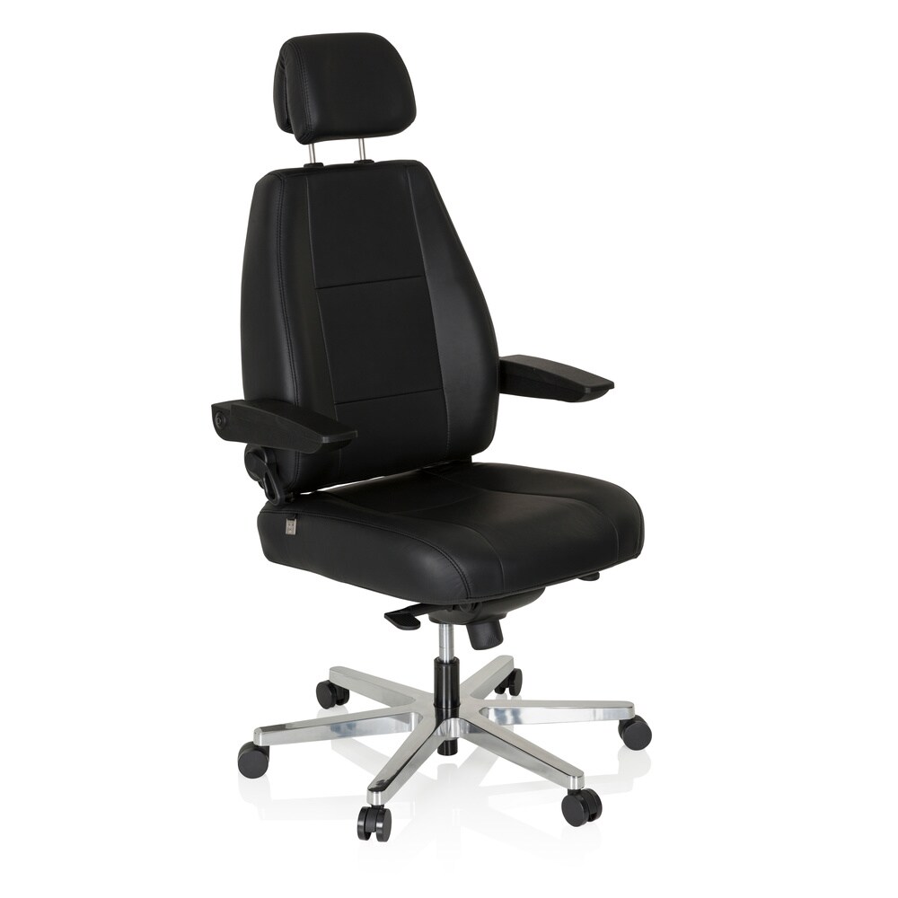 XXL Drehstuhl 24 HOURS Leder mit abklappbaren Armlehnen hjh OFFICE