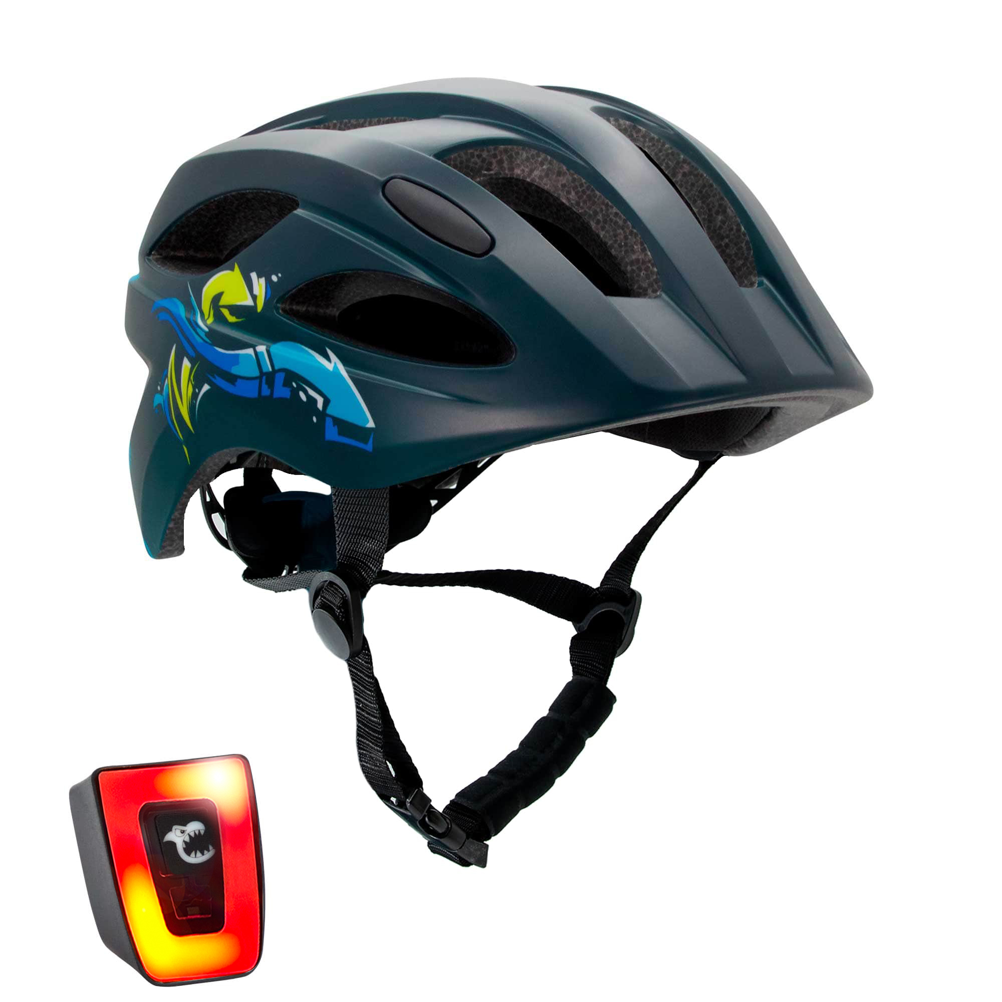 Capacete de ciclismo infantil para crianças de 6 a 12 anos | Flecha azul/preta | Certificado EN1078