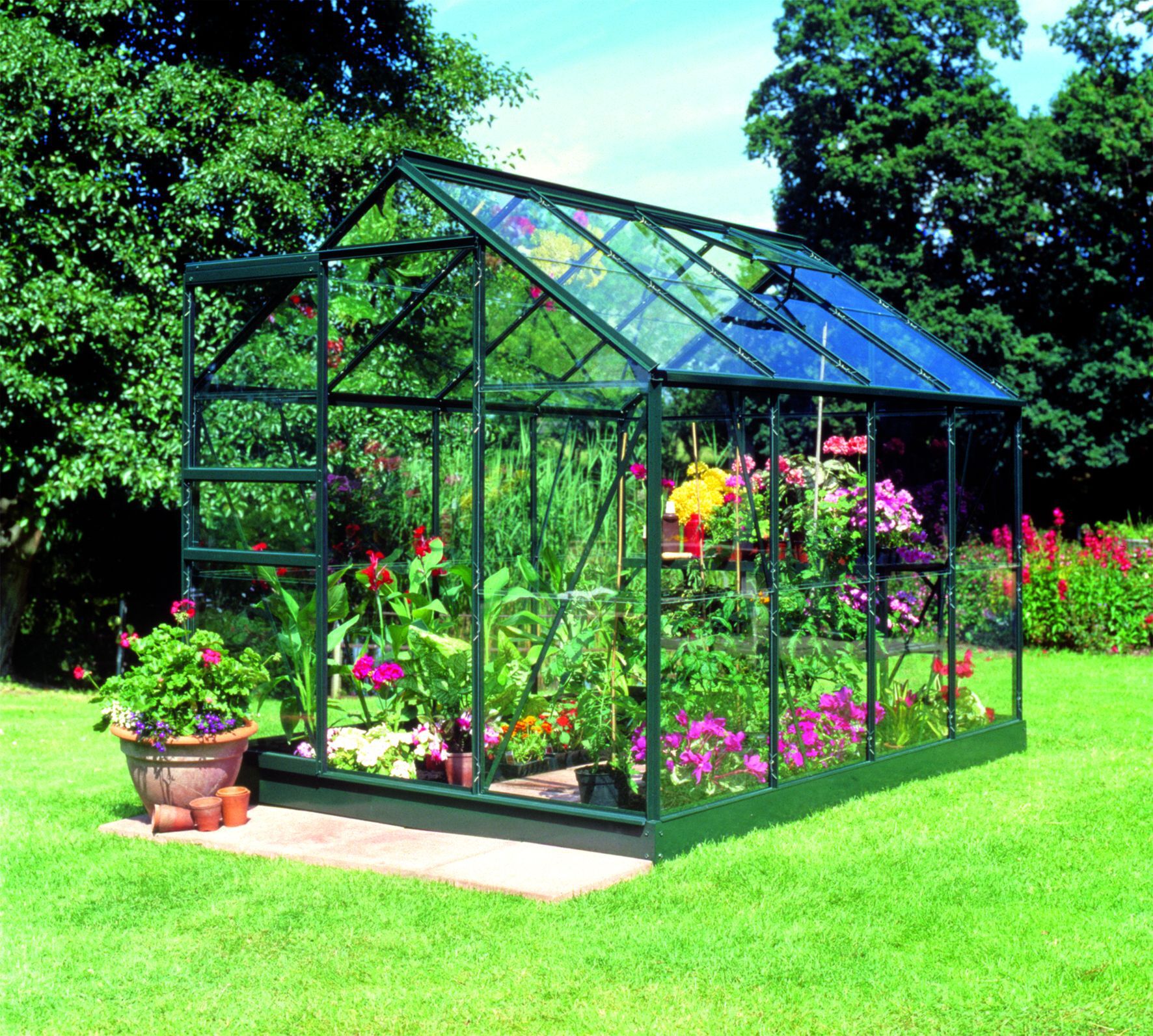 Halls Popular 86 - Tuinkas - groen - 196x193x257 cm - Tuindersglas
