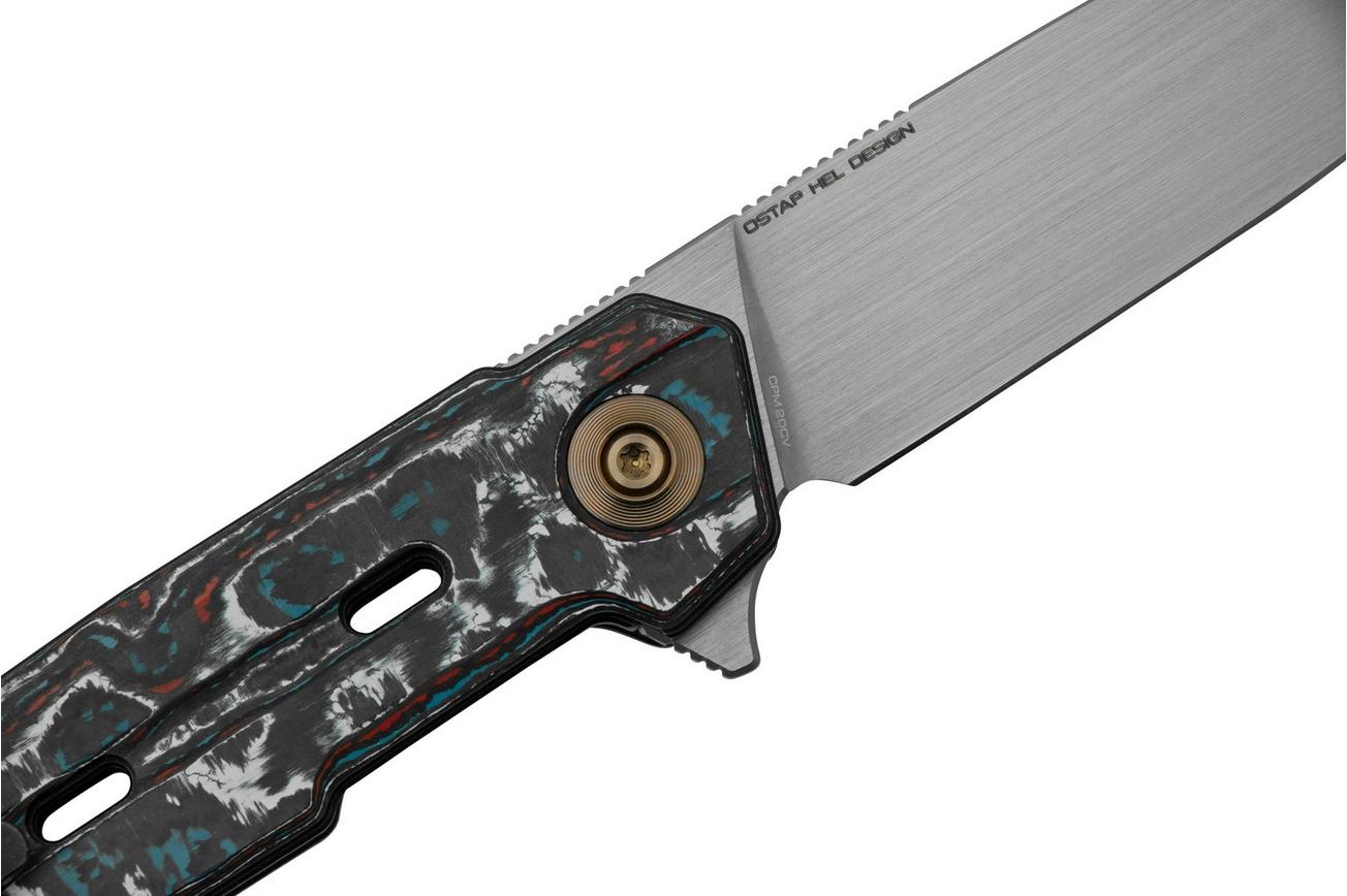 WE Knife Navo Nebula FatCarbon Carbon Fiber, Satin CPM 20CV WE22026-4 zakmes, Ostap Hel design