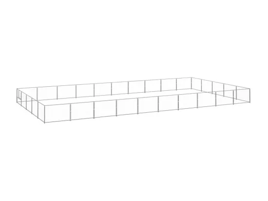Chenil extérieur cage enclos argenté 1000 x 500 x 70 cm 02_0000286