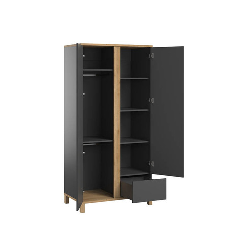 Chambre ALTITUDE lit 60x120+commode+armoire Gris - VOX
