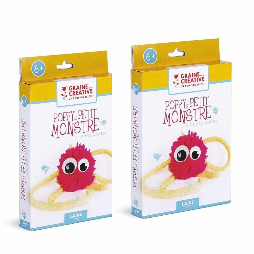 2 coffrets pour enfants laine et tricotin - poppy le petit monstre