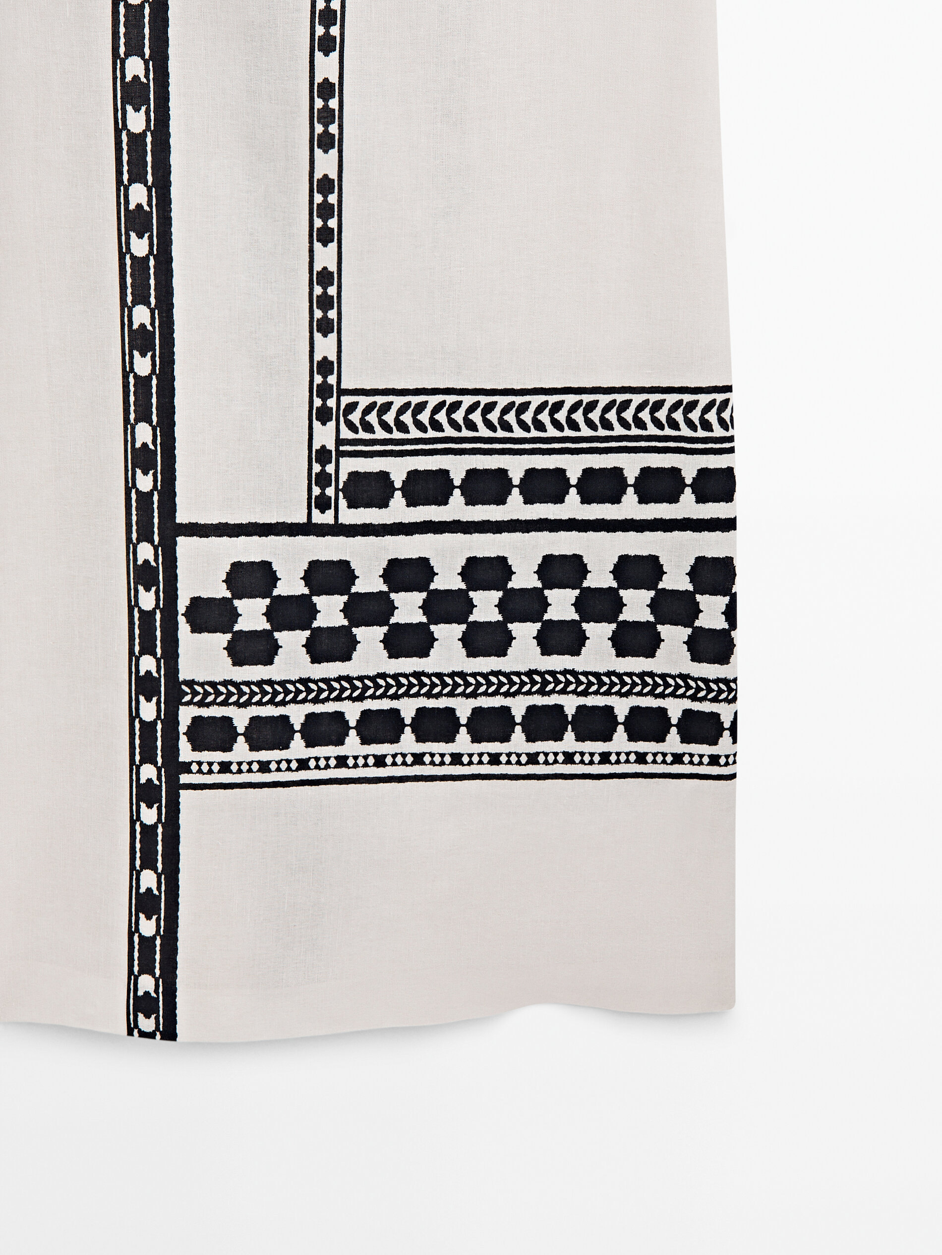 Vestido midi com alças e detalhe de acabamento - OFF-WHITE