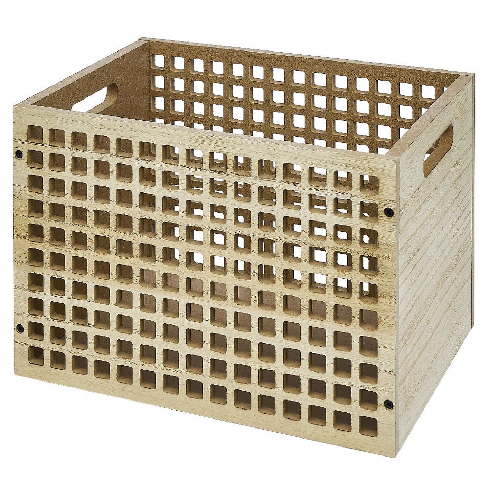 Range document en bois beige 26x33xH7cm