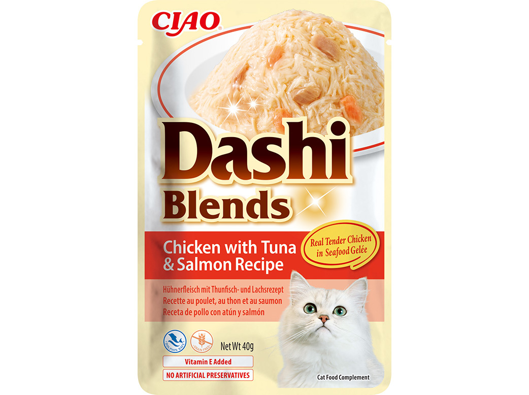 COMIDA HÚMIDA GATO CIAO BLENDS FRANGO/ATUM/SALMÃO 40G