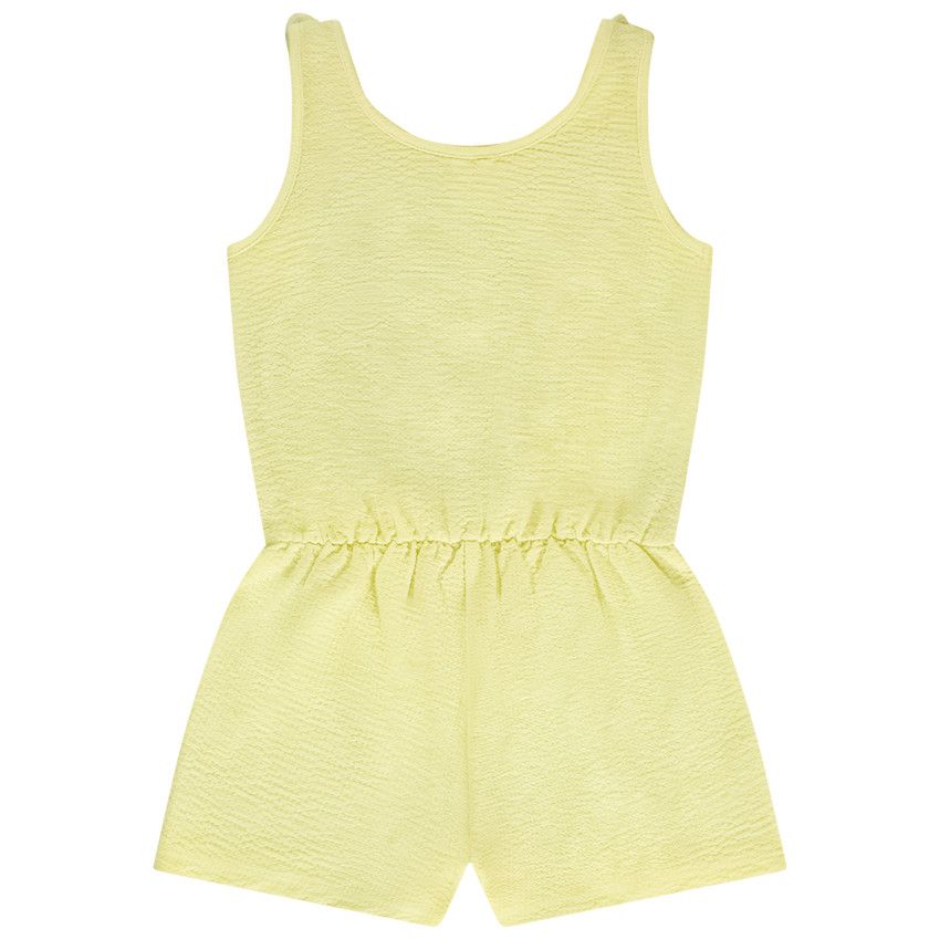 Combishort broderie cerises pour bébé fille - Jaune