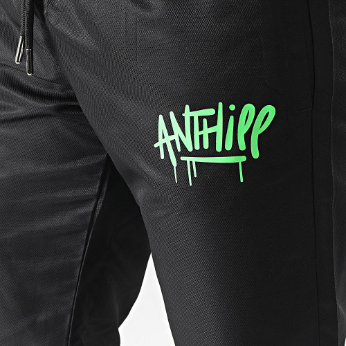 Pantalon Jogging Diamant Logo Noir Vert Fluo