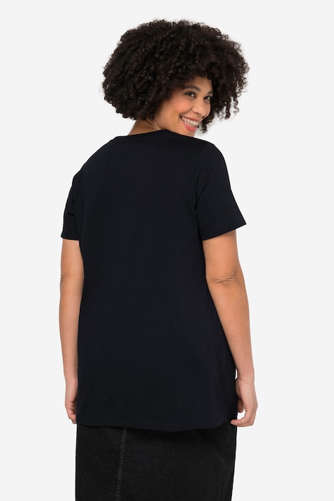 T-Shirt, Classic Fit, Ziersteinchen-Brusttasche, Rundhals