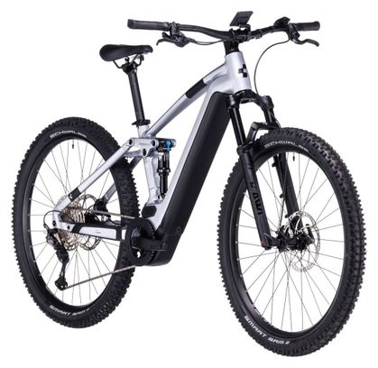 VTT Électrique Tout-Suspendu Cube Stereo Hybrid 120 Race 625 Shimano Deore/XT 12V 625 Wh 27.5'' Argent Polar