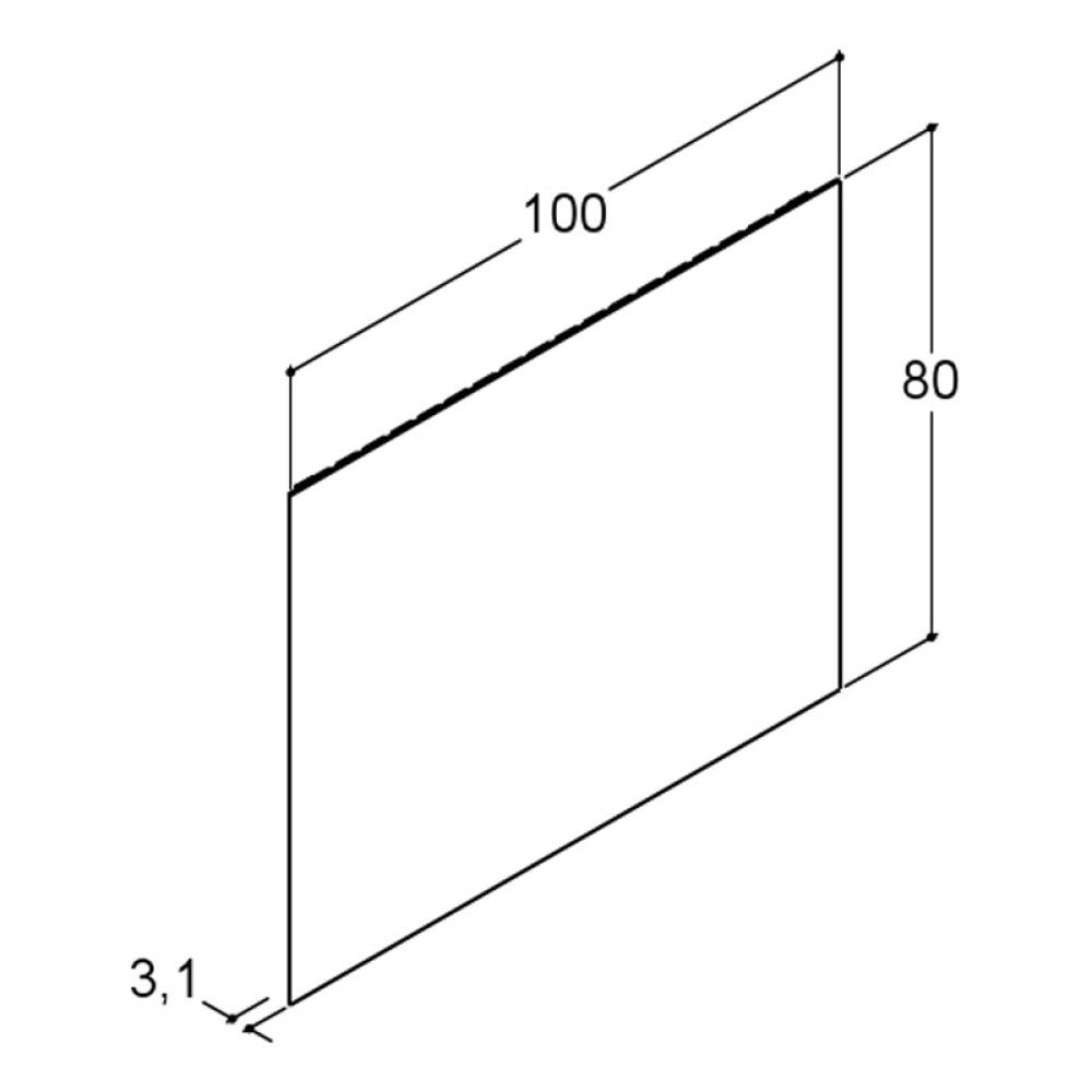 SPEIL SCANBAD REKTANGULÆR 100CM