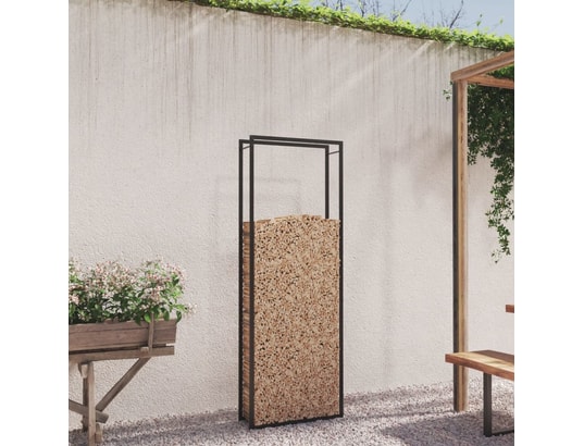 VIDAXL - Accessoires cheminée Portant de bois de chauffage noir mat 80x28x222 cm acier
