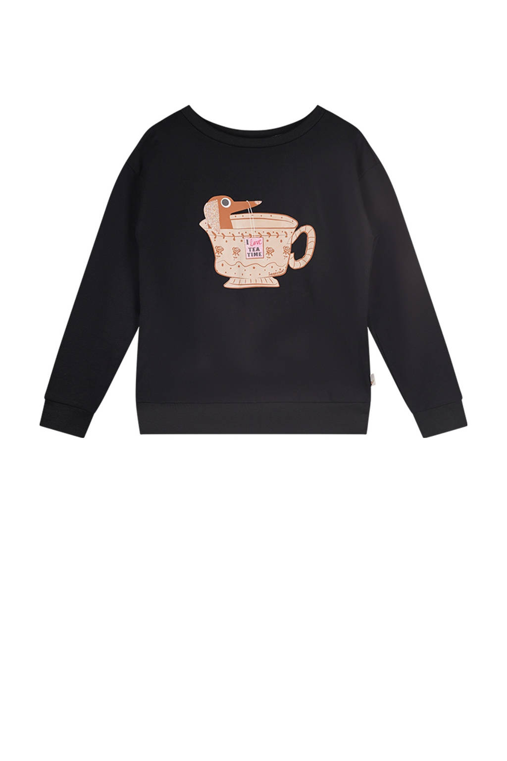 Moodstreet sweater Sky met printopdruk zwart