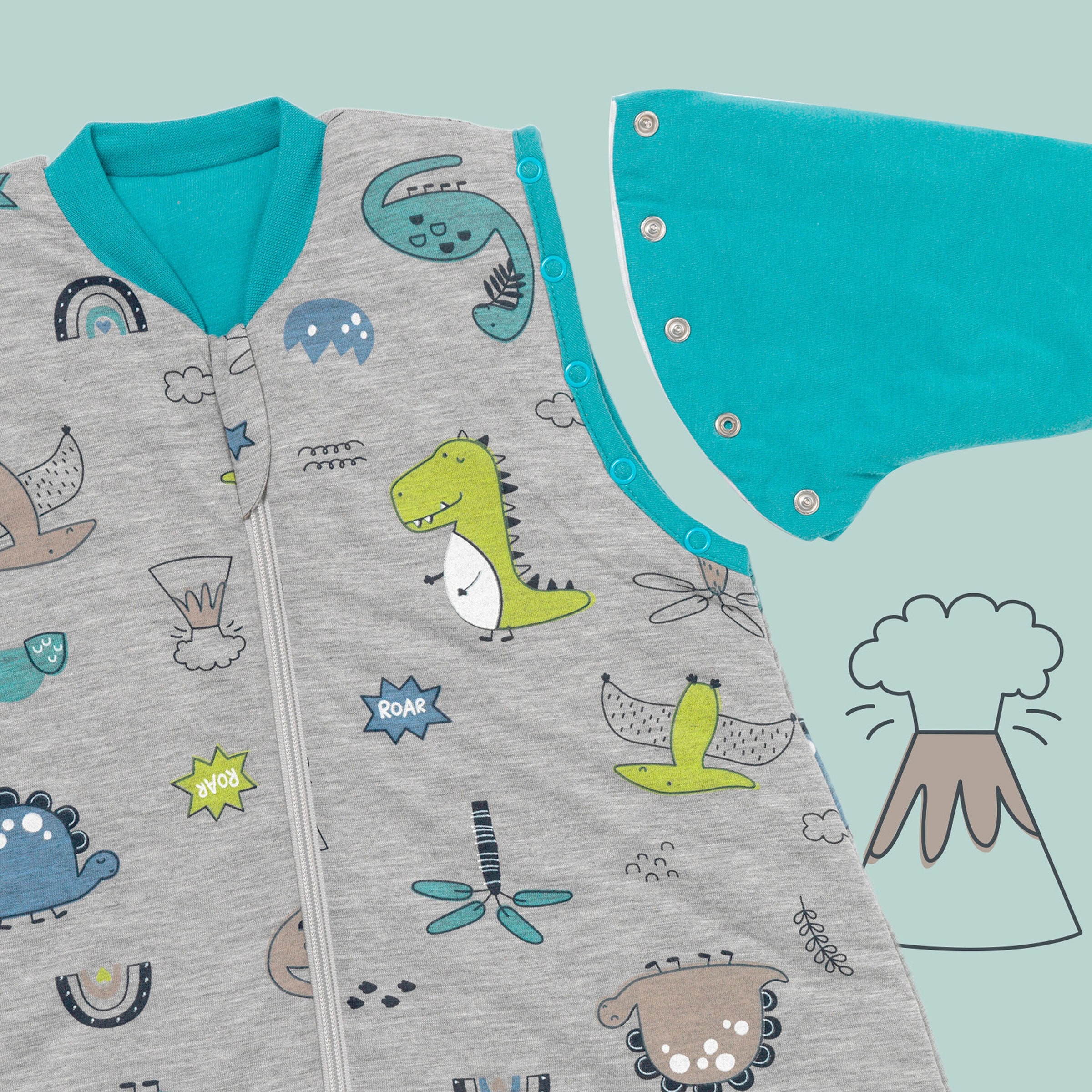 schlummersack Schlafsack mit Füßen 2.5 Tog Dinosaurier