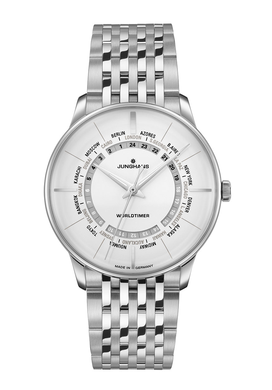 Junghans Meister Worldtimer Saphir Herrenuhr Weiß