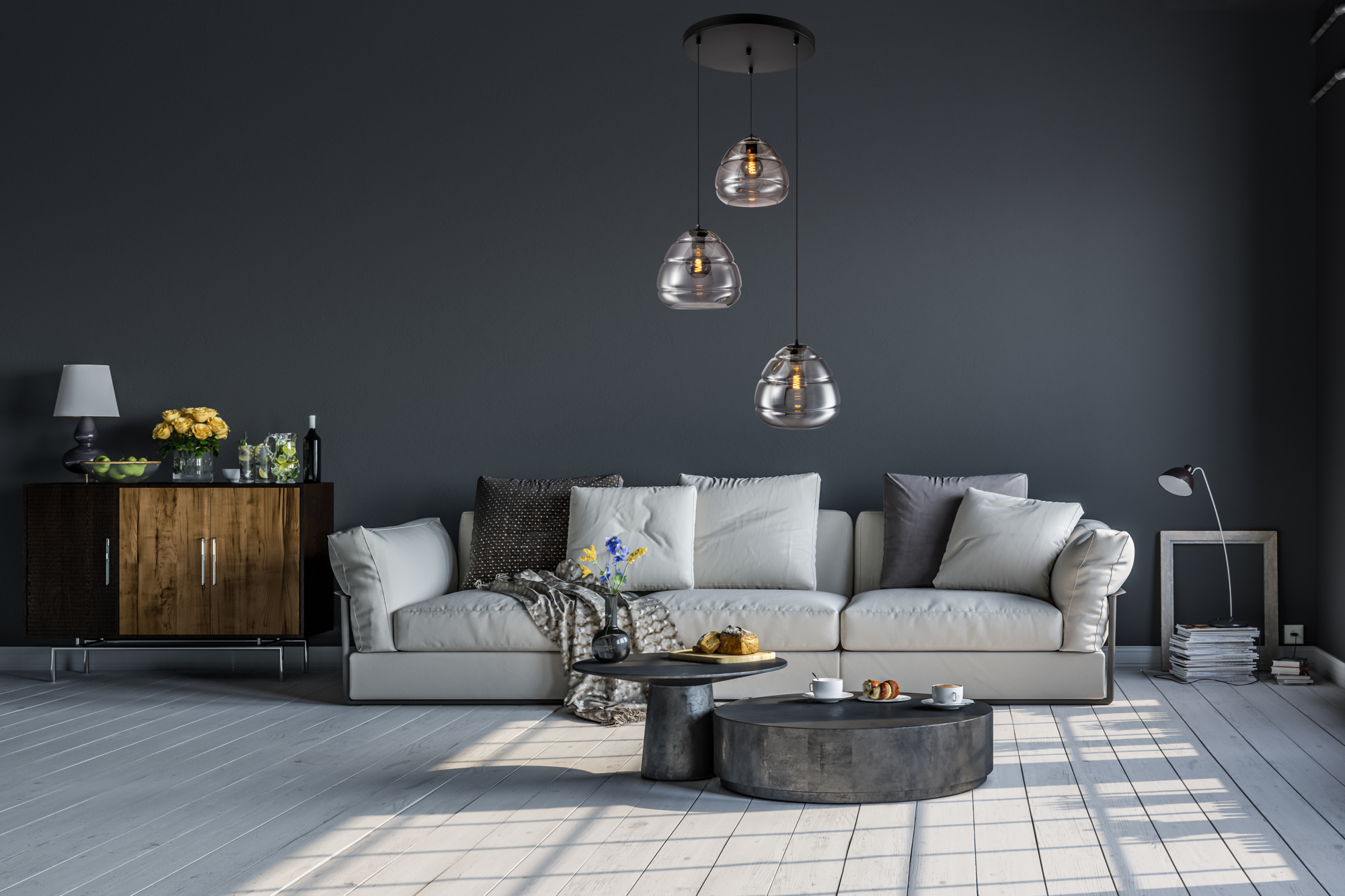 Hanglamp Belmond 3 lichts rond brons