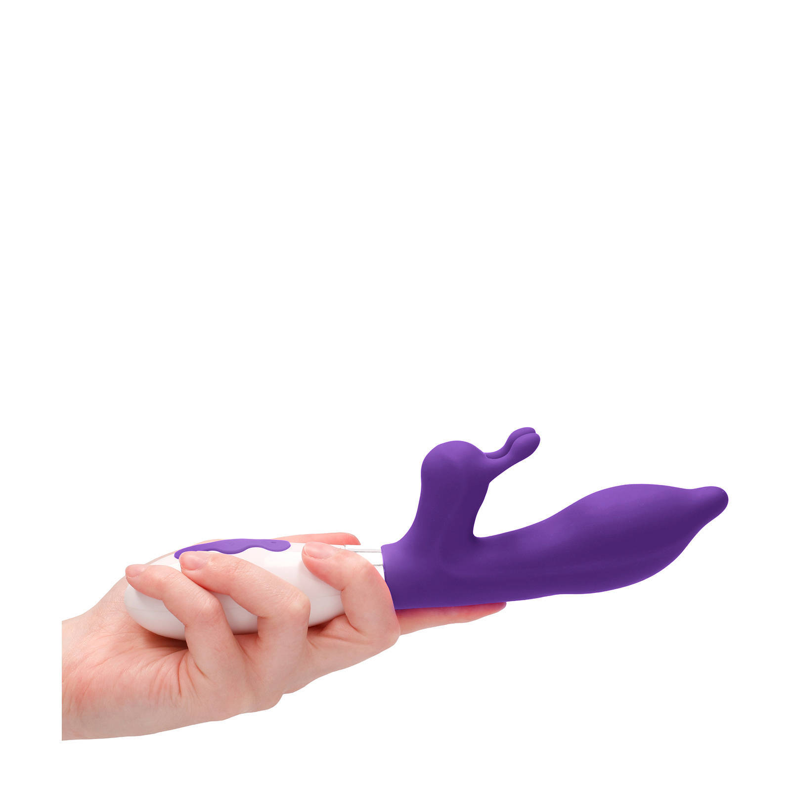 Luna Oplaadbare Siliconen Rabbit Vibrator met Clitorale Stimulatie Adonis - 10 Snelheden - Paars