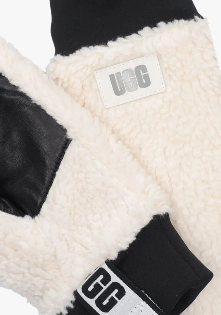 UGG witte ugg handschoenen sherpa mitten w logo tape