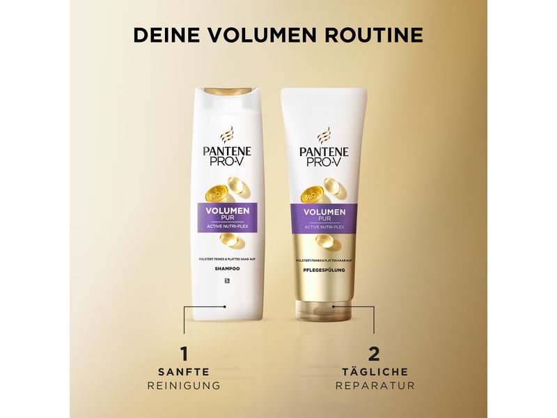 Pantene Pro-V Shampoo Volumen Pur 500 ml Haarshampoo verleiht ein volleres Aussehen, schwerelosen Glanz und Geschmeidigkeit