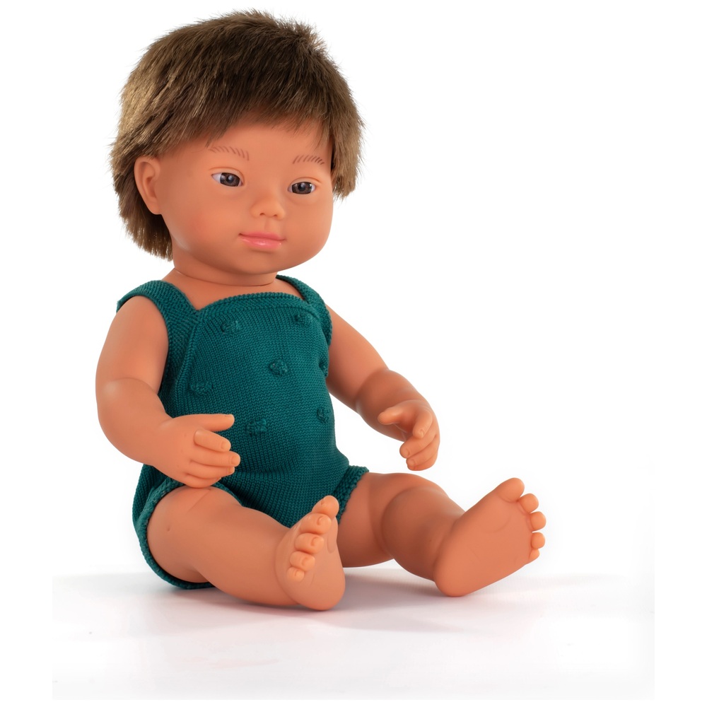 Miniland Pädagogische Puppe „Junge mit Down-Syndrom“, 38 cm