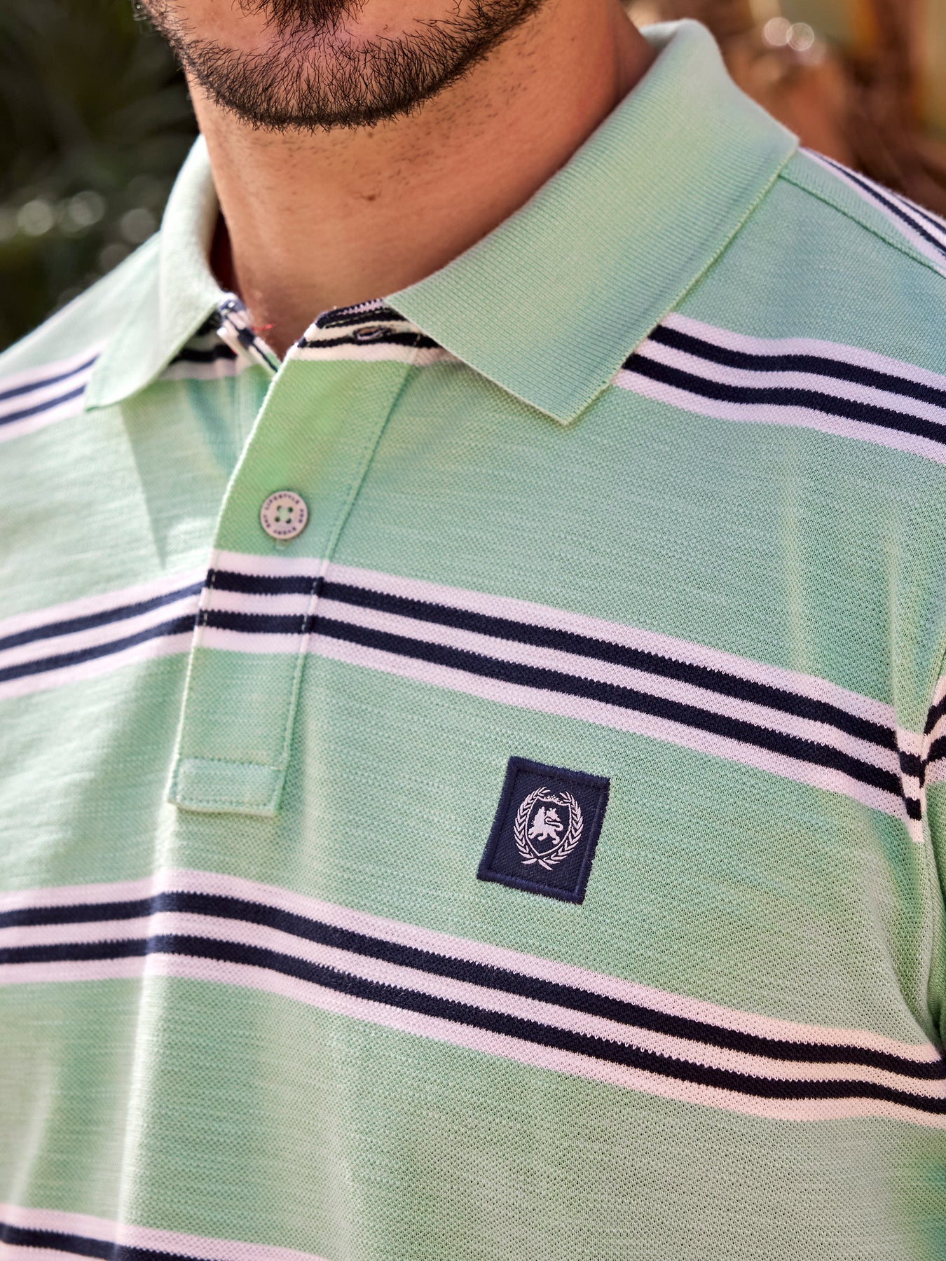 Herren Poloshirt in Rugby-Optik