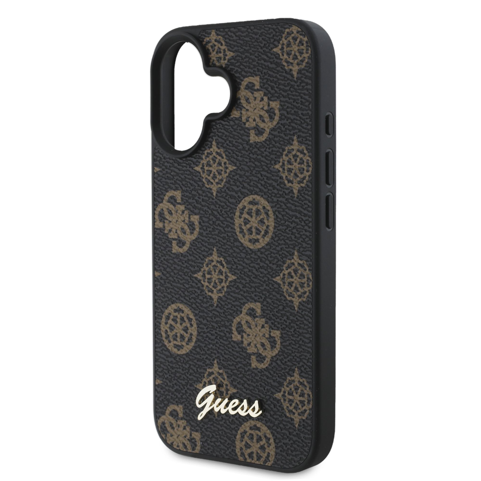 iPhone 16 MagSafe Leder Hardcase Hülle Peony Script (GUHMP16SPGPYSK) - Schwarz