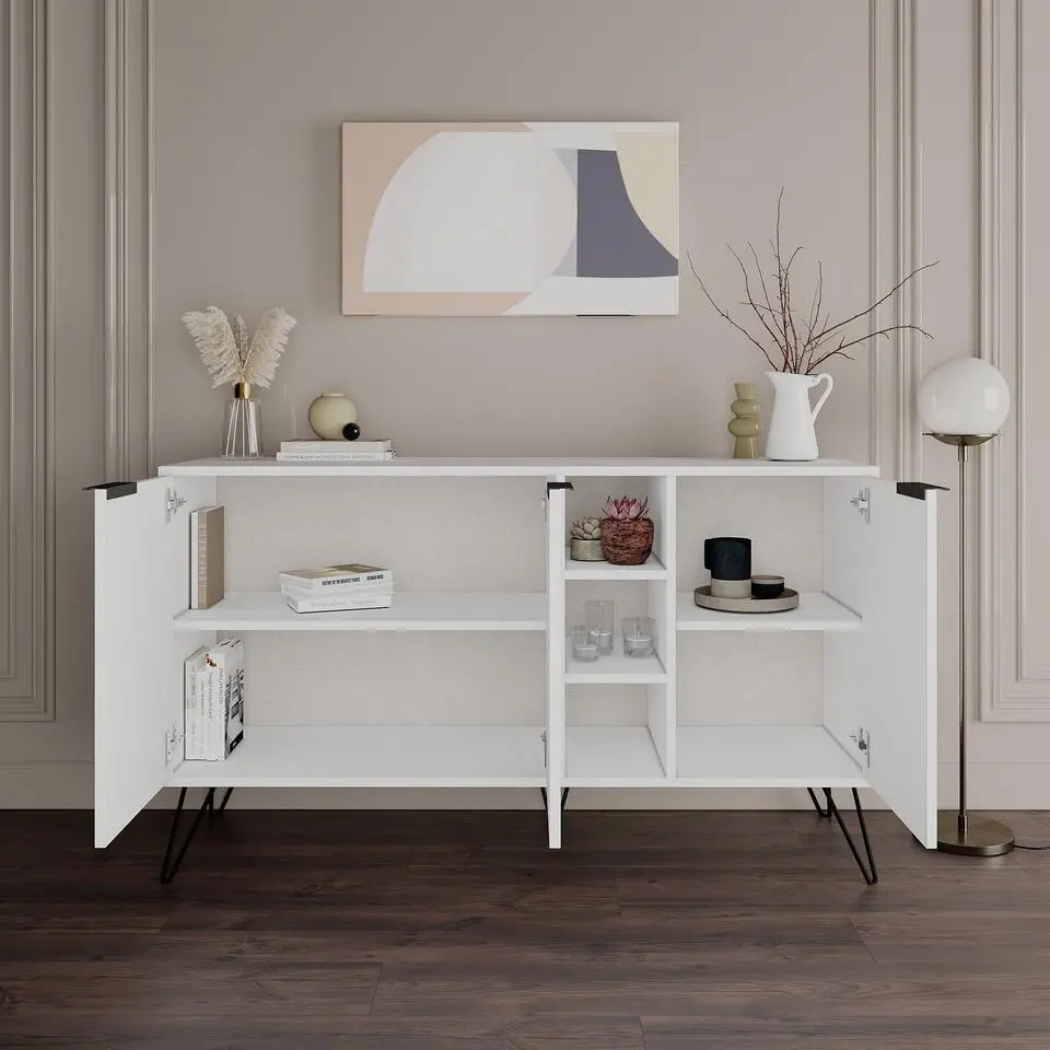 Emob Woody Fashion Console - 18 mm dik - 142x83x35 - Wit