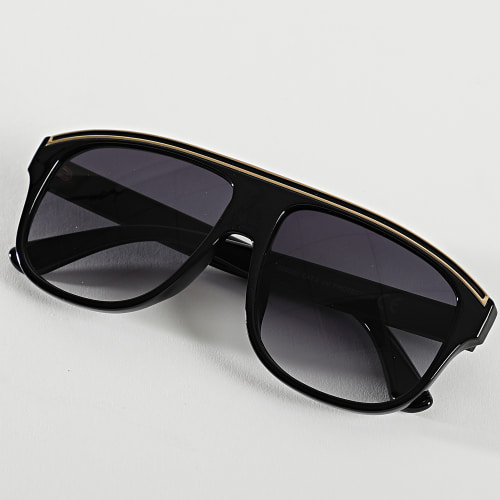 Lunettes De Soleil Doré Noir Dégradé