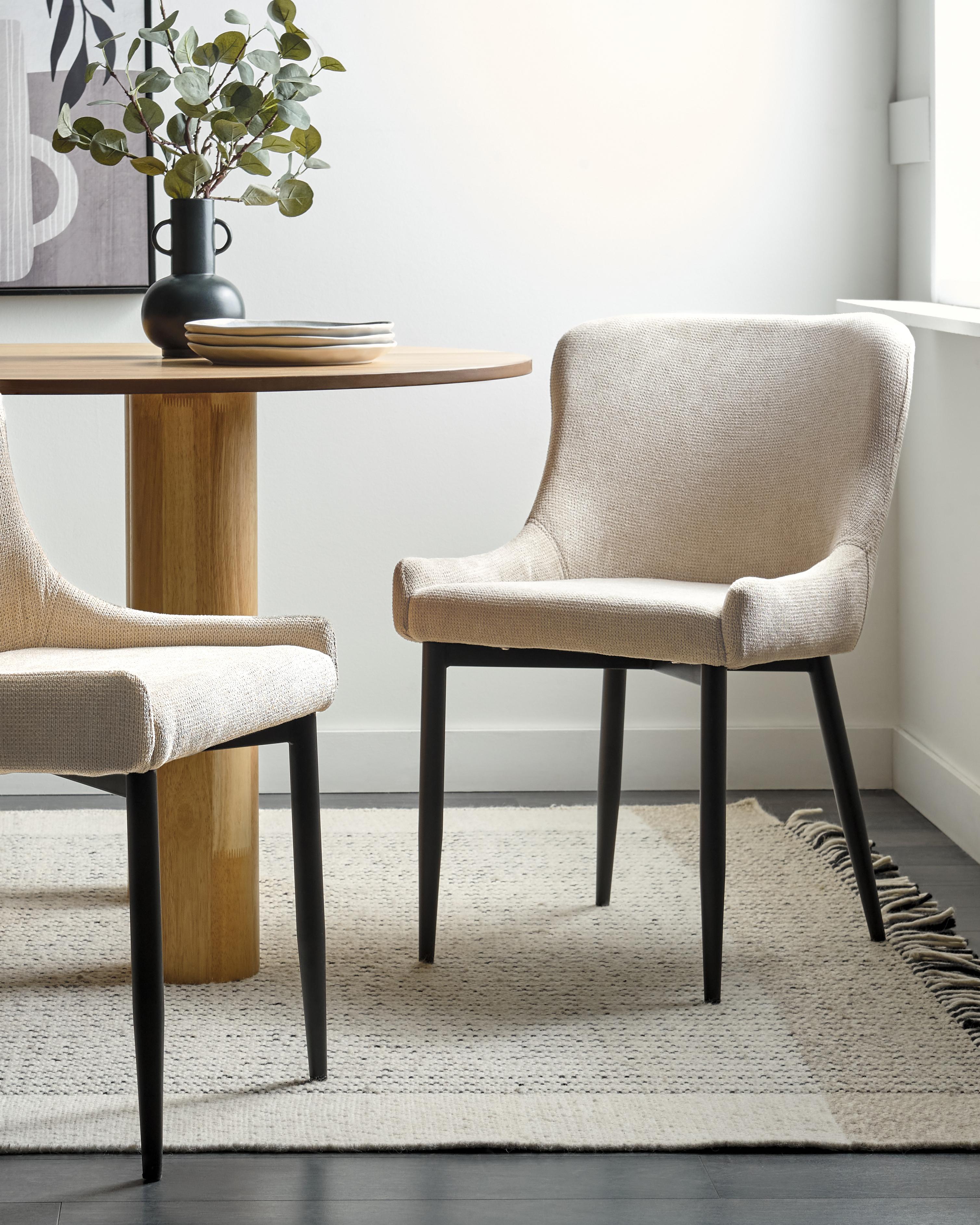 Set van 2 eetkamerstoelen EVERLY Lichtbeige