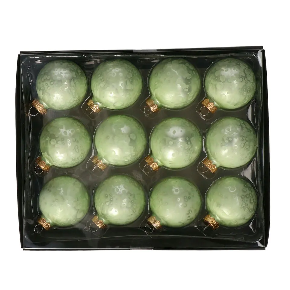 Othmar Decorations Kerstballen - 12x -6 cm - groen -glas