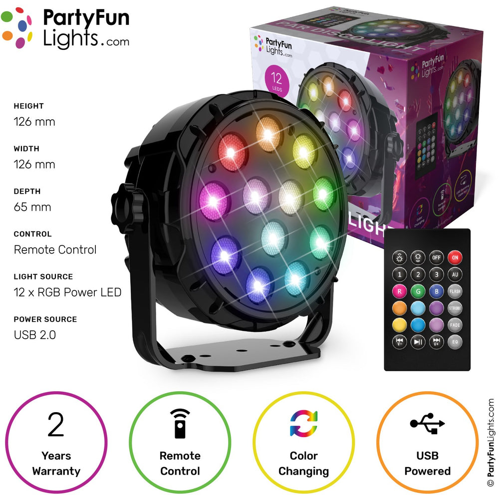 Køb Party Funlight Projektør Disko Lampe Med Fjernbetjening Ø: 12,6cm
