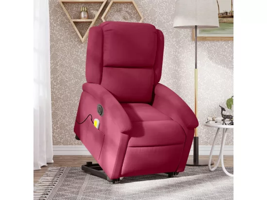 Fauteuil inclinable massant électrique rouge bordeaux