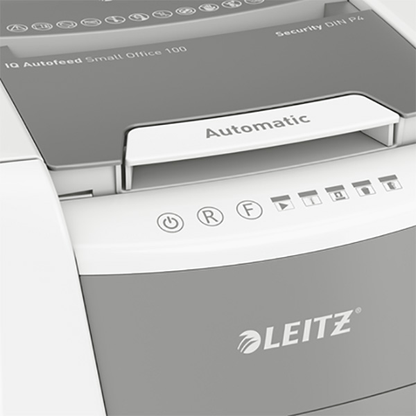 Leitz Destructeur IQ Auto+ Small Office 100 Sécurité DIN P-4 Coupe croisée