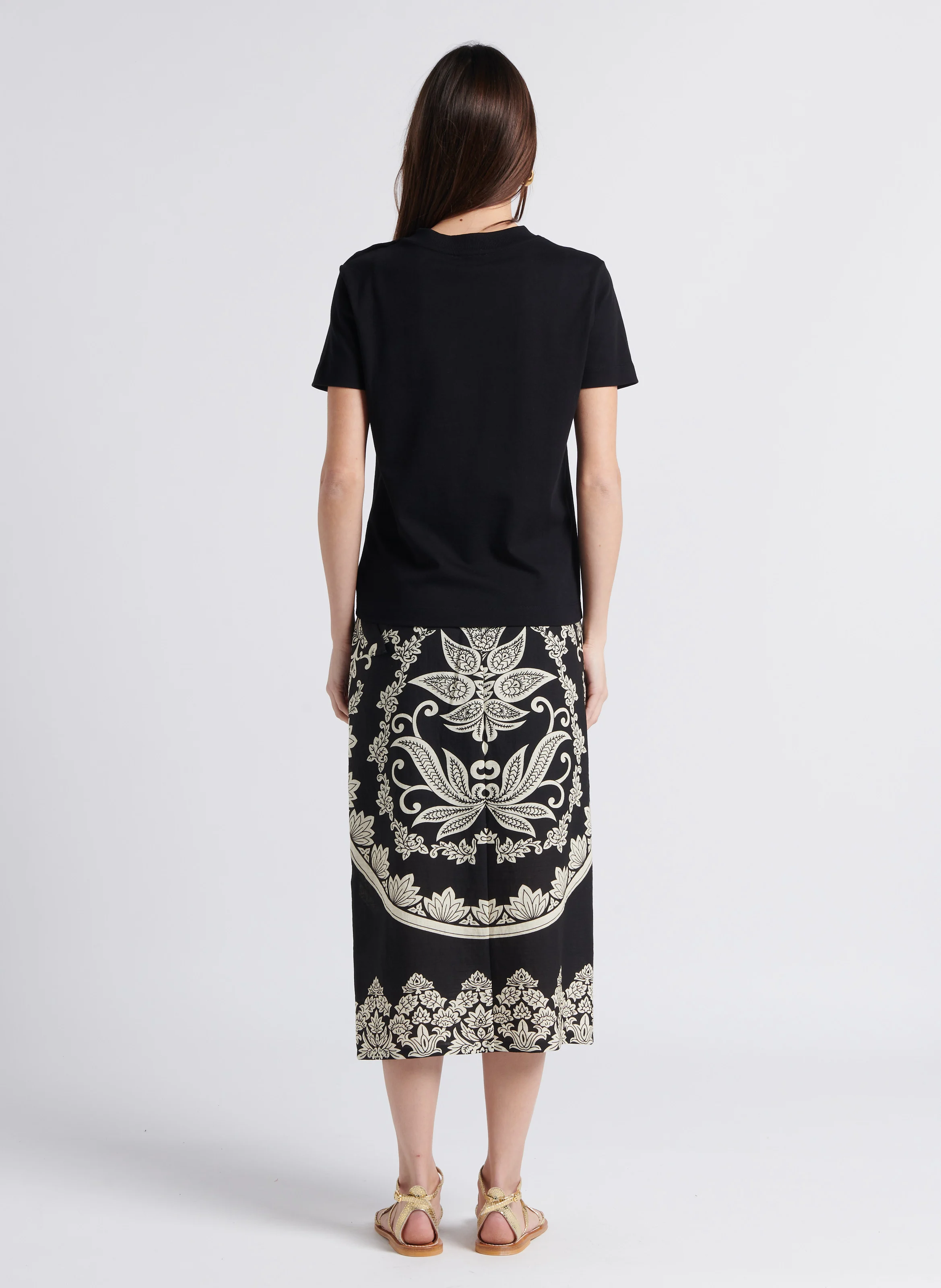 DAMIEN - Tee-shirt col rond en coton | Noir